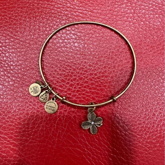 Alex and Ani four leaf clover bracelet in gold - Picture 1 of 3